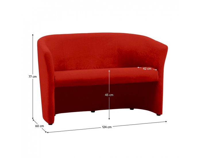 Konferenčné dvojkreslo Cuba - červená látka