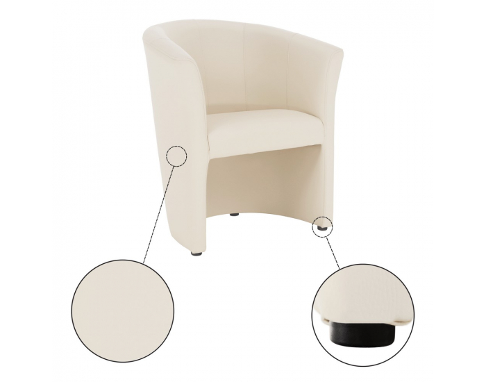 Konferenčné kreslo Cuba - béžová ekokoža