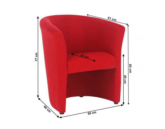 Konferenčné kreslo Cuba - červená látka