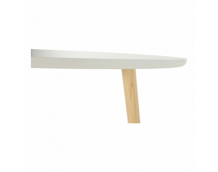 Konferenčný stolík (2 ks) Doblo - biely lesk / žltomedový lesk