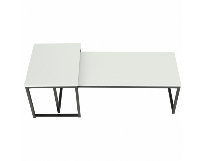 Konferenčný stolík (2 ks) Kastler Typ 2 - čierna / biela