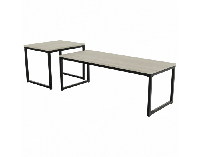 Konferenčný stolík (2 ks) Kastler Typ 2 - čierna / dub sonoma