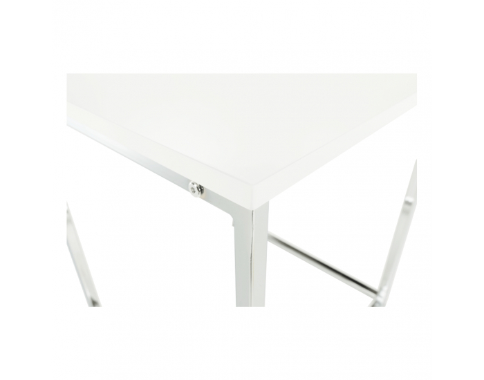 Konferenčný stolík (3 ks) Enisol Typ 3 - biely vysoký lesk