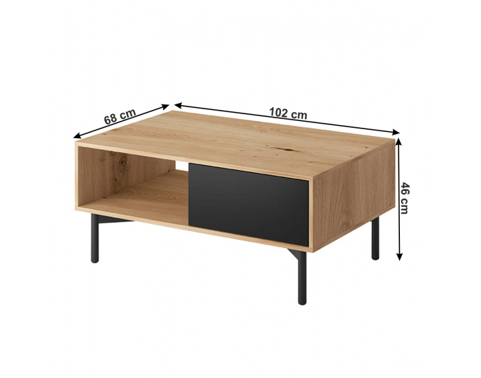 Konferenčný stolík Forso FL102 - dub artisan / čierna