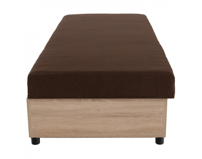 Jednolôžková posteľ (váľanda) s úložným priestorom Konri - dub sonoma / hnedá