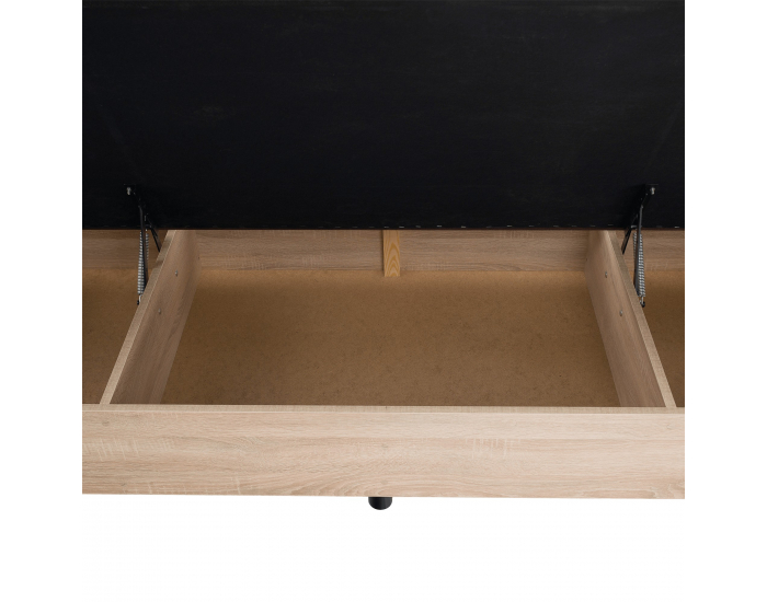 Jednolôžková posteľ (váľanda) s úložným priestorom Konri - dub sonoma / hnedá