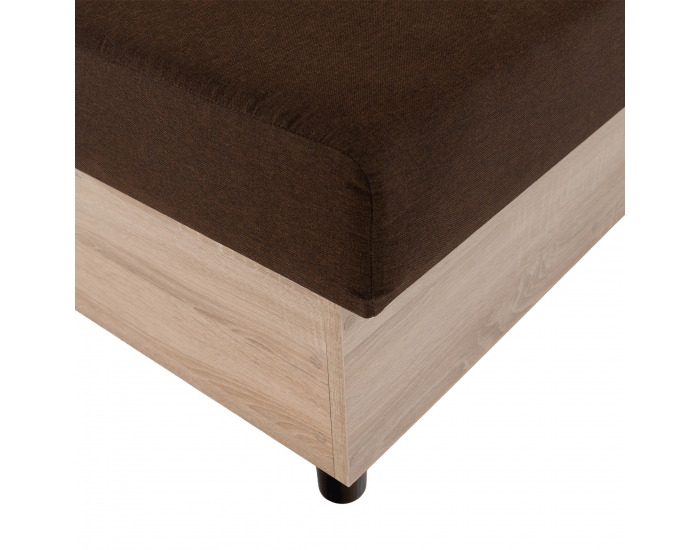 Jednolôžková posteľ (váľanda) s úložným priestorom Konri - dub sonoma / hnedá