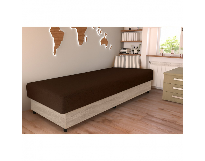 Jednolôžková posteľ (váľanda) s úložným priestorom Konri - dub sonoma / hnedá