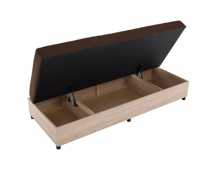 Jednolôžková posteľ (váľanda) s úložným priestorom Konri - dub sonoma / hnedá