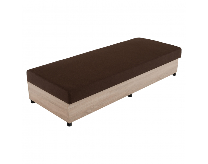 Jednolôžková posteľ (váľanda) s úložným priestorom Konri - dub sonoma / hnedá