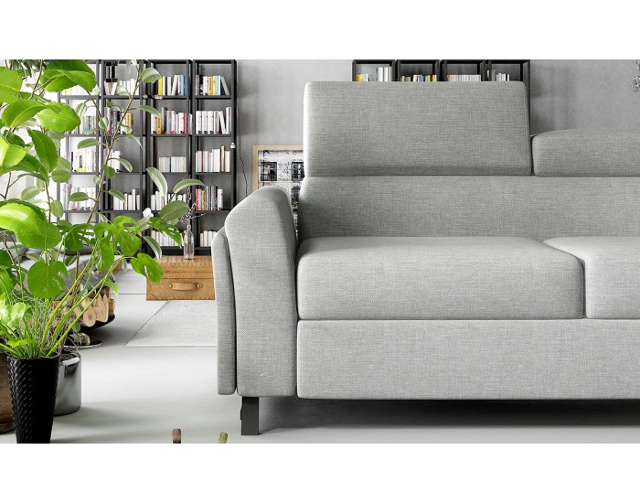 Rohová sedačka s rozkladom a úložným priestorom Korense P - biela