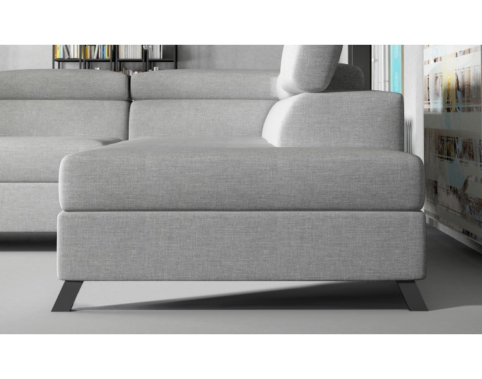 Rohová sedačka s rozkladom a úložným priestorom Korense P - čierna (Velvet Mat 99)