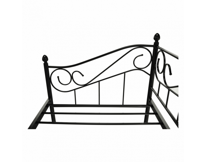 Kovová jednolôžková posteľ s roštom Daina 90x200 cm - čierna