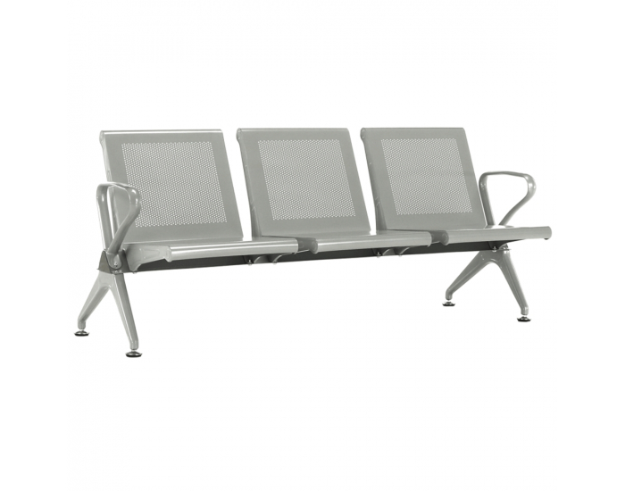 Kovová lavica (3-miestna) do čakární Kulia - strieborná