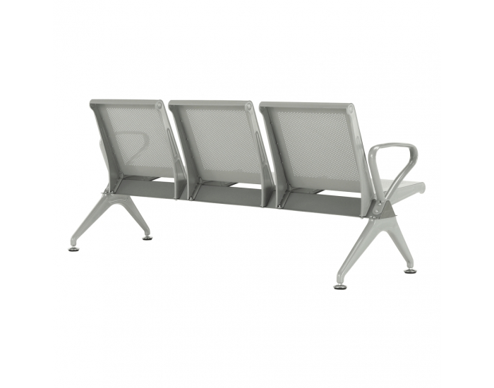 Kovová lavica (3-miestna) do čakární Kulia - strieborná