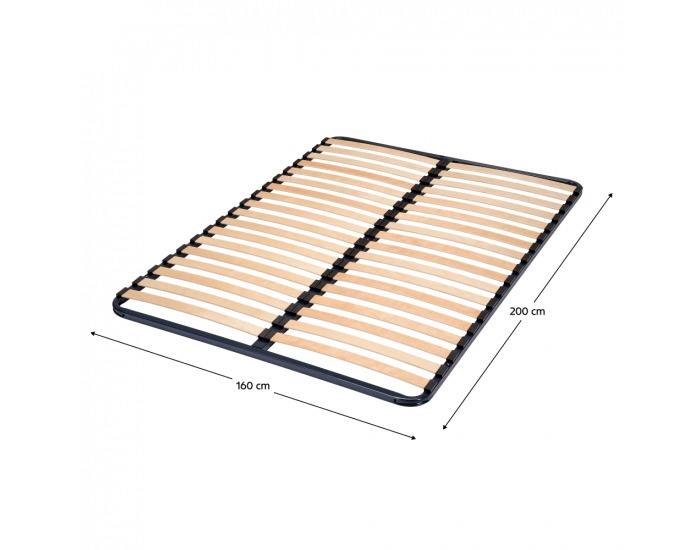 Lamelový rošt Kovový rošt New 429596 160x200 cm - čierna / prírodná