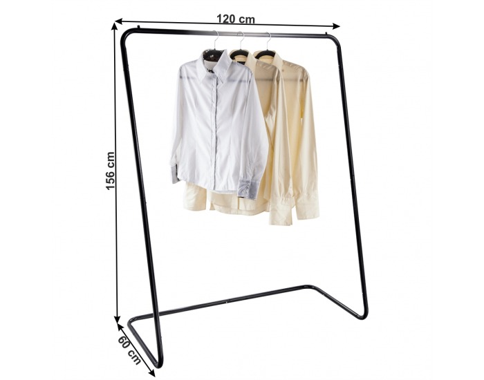 Kovový stojan na šaty Babel - čierna