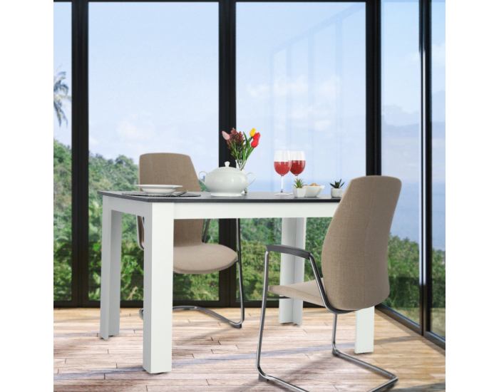 Jedálenský stôl Kraz 120x80 cm - biela / čierna