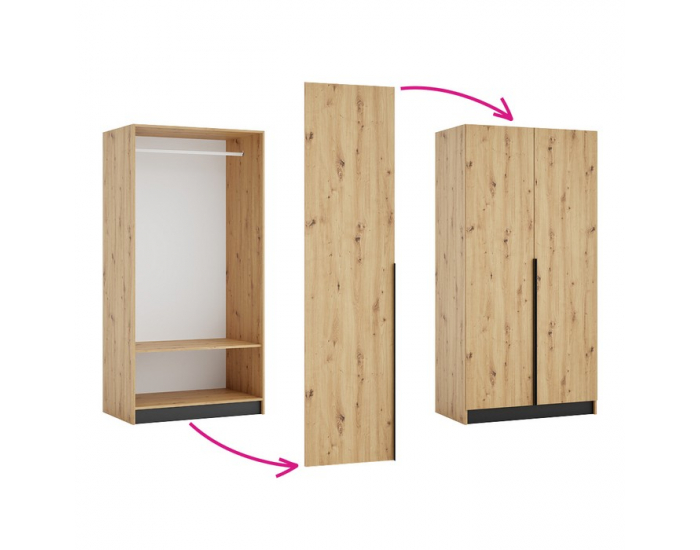 Korpus vešiakovej skrine Kreo 100 - dub artiisan