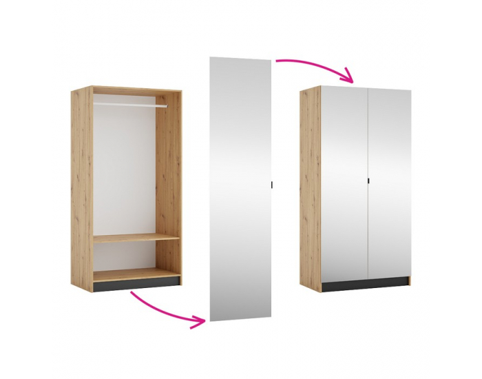 Korpus vešiakovej skrine Kreo 100 - dub artiisan