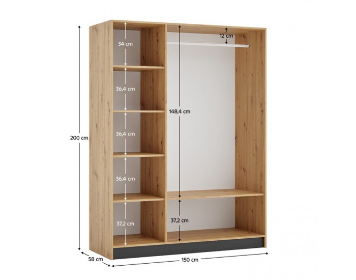 Korpus skrine Kreo 150 - dub artisan
