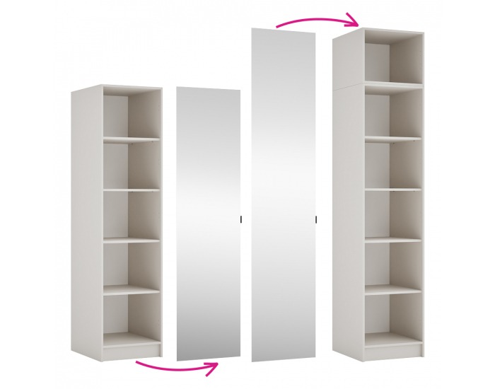 Vysoké dvierka so zrkadlom Kreo 50 - kašmír