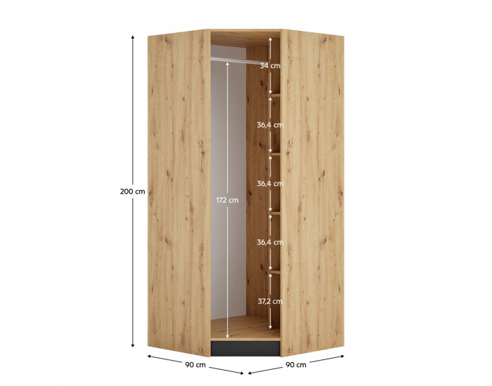 Korpus rohovej skrine Kreo - dub artisan