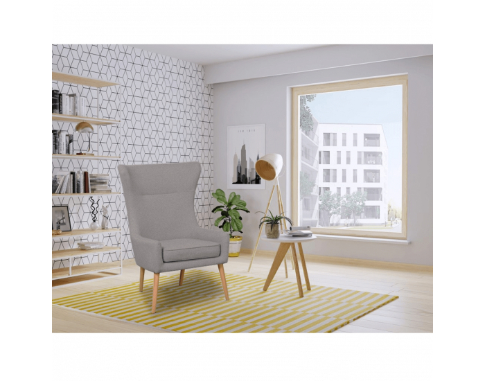 Kreslo (ušiak) Fador - sivohnedá (taupe) / buk