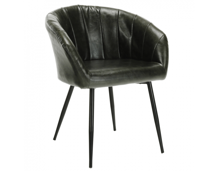 Kreslo Fiora - olivovozelená / čierna