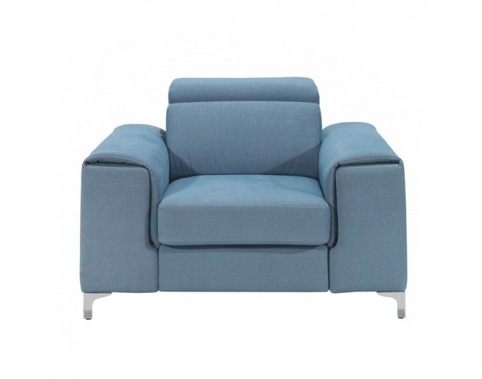 Kreslo Gevona - mentolová (Power 21) / krémové šitie / chróm