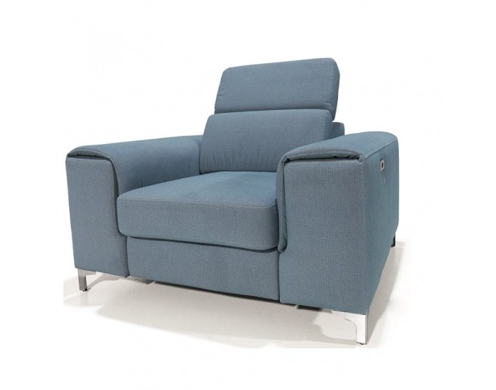 Kreslo Gevona - mentolová (Power 21) / krémové šitie / chróm