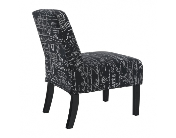 Kreslo Herola - čierna / biely vzor