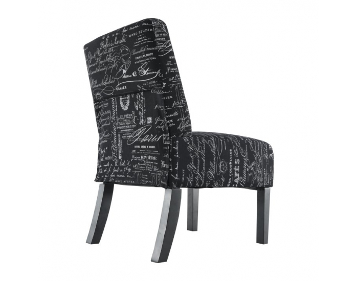 Kreslo Herola - čierna / biely vzor