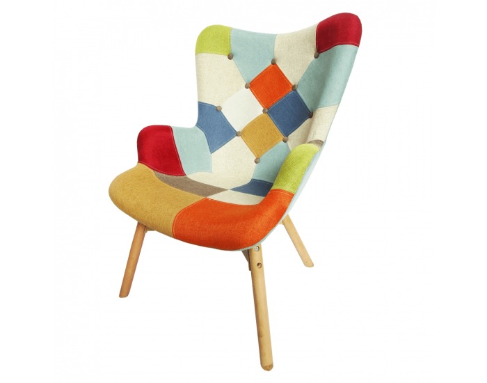 Kreslo Kaprun - farebný patchwork