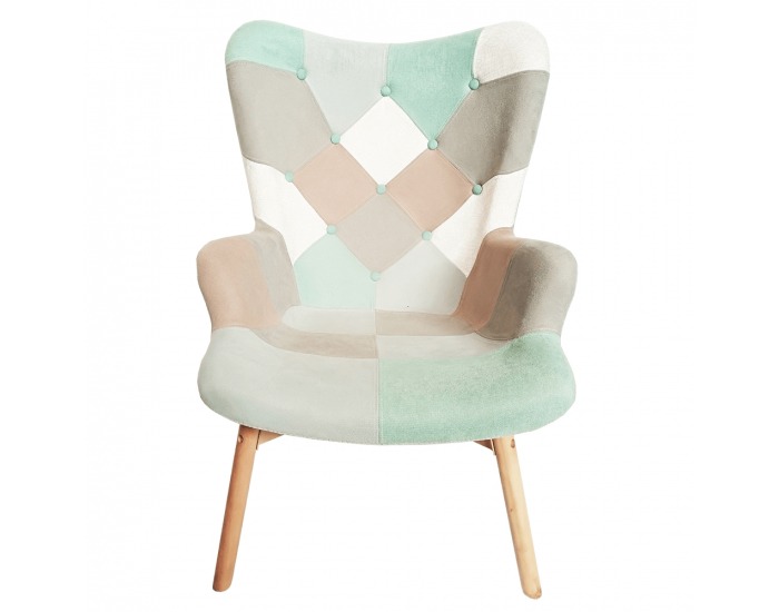 Kreslo Kaprun - mentolová / hnedá