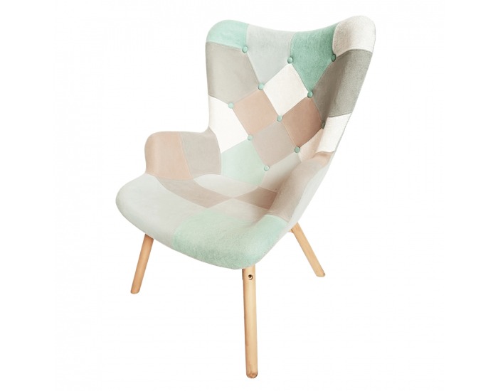 Kreslo Kaprun - mentolová / hnedá