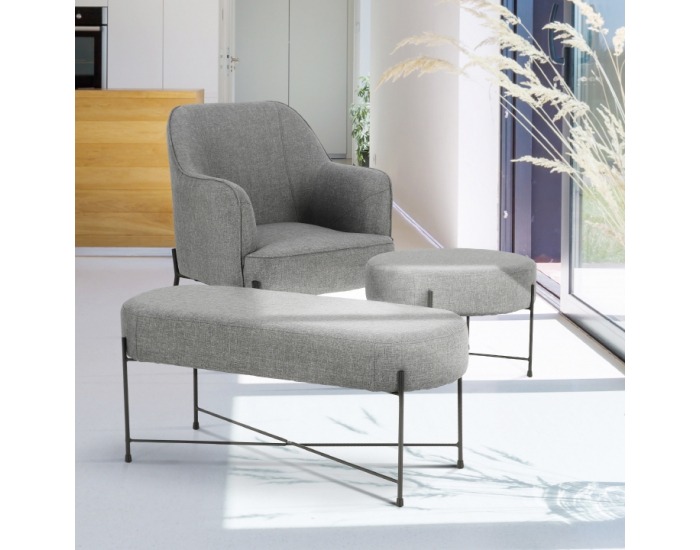 Kreslo Matir - sivá / čierna