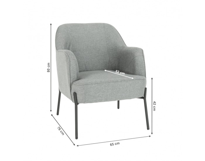 Kreslo Matir - sivá / čierna