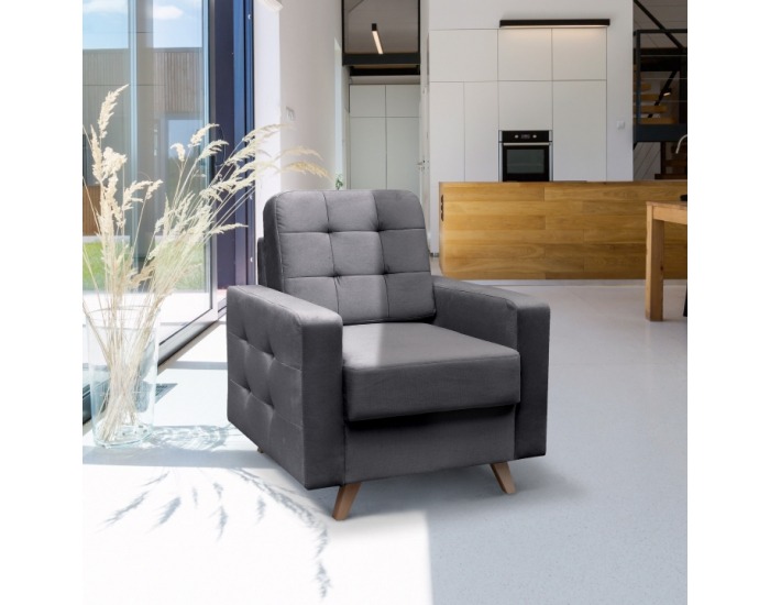 Kreslo Medlin - sivá / wenge