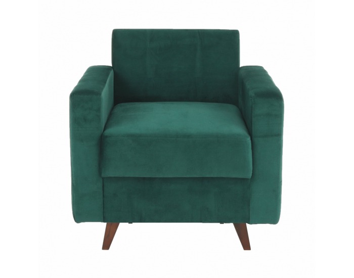 Kreslo Medlin - smaragdová / orech