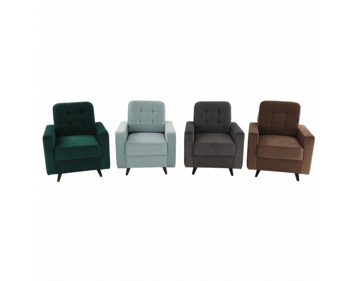 Kreslo Medlin - smaragdová / orech