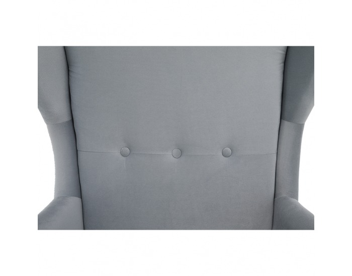 Kreslo (ušiak) Rufino - svetlosivá / orech