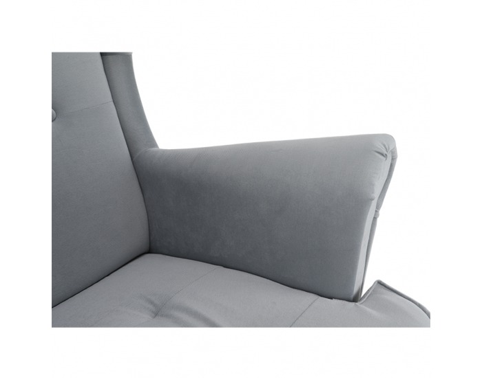 Kreslo (ušiak) Rufino - svetlosivá / orech