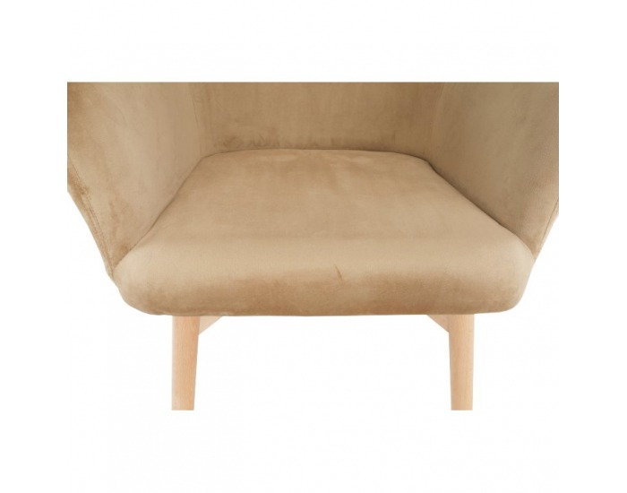 Kreslo s taburetkou Lager New - béžová / buk