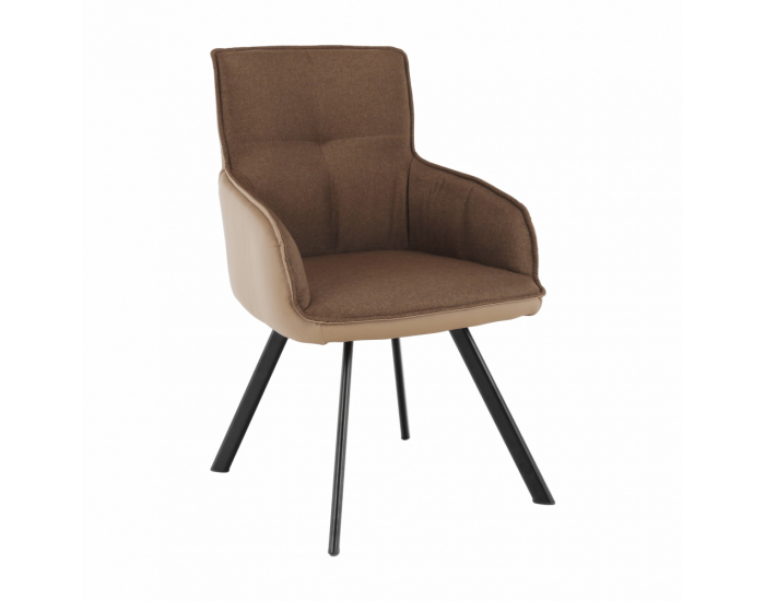 Kreslo Tasman - hnedá / svetlohnedá / čierna
