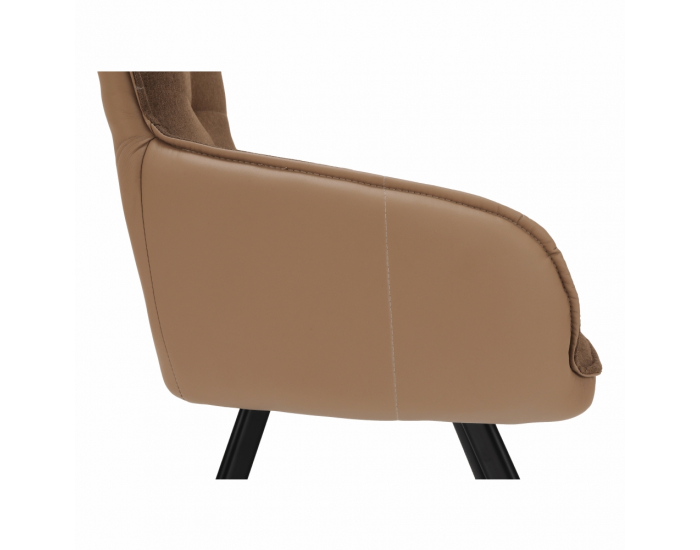 Kreslo Tasman - hnedá / svetlohnedá / čierna