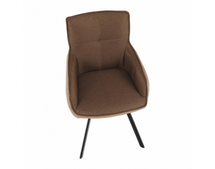 Kreslo Tasman - hnedá / svetlohnedá / čierna