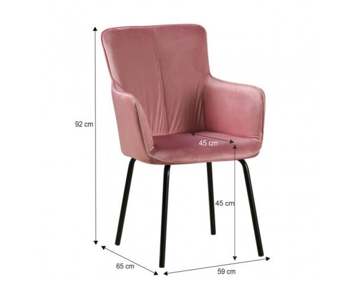 Kreslo Vetar - ružová / čierna