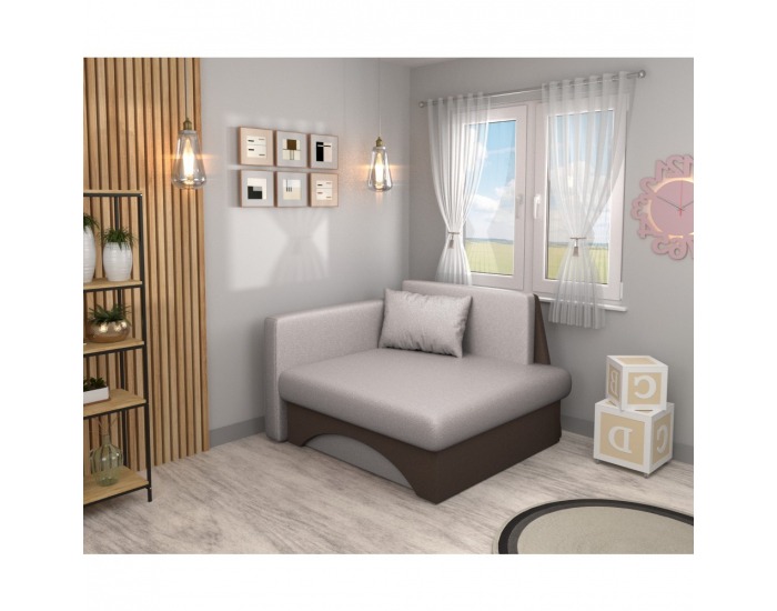 Rozkladacie kreslo s úložným priestorom Kuboš New L- béžovosivá (taupe) / hnedá