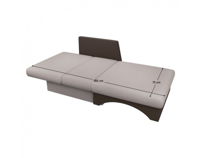 Rozkladacie kreslo s úložným priestorom Kuboš New L- béžovosivá (taupe) / hnedá